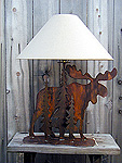Moose Lamp w/Trees & Shade